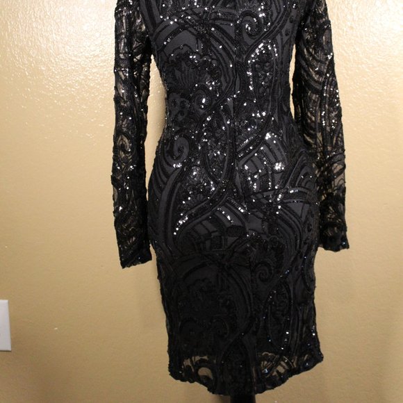 Beautiful Black Sequin Dress - Picture 7 of 11
